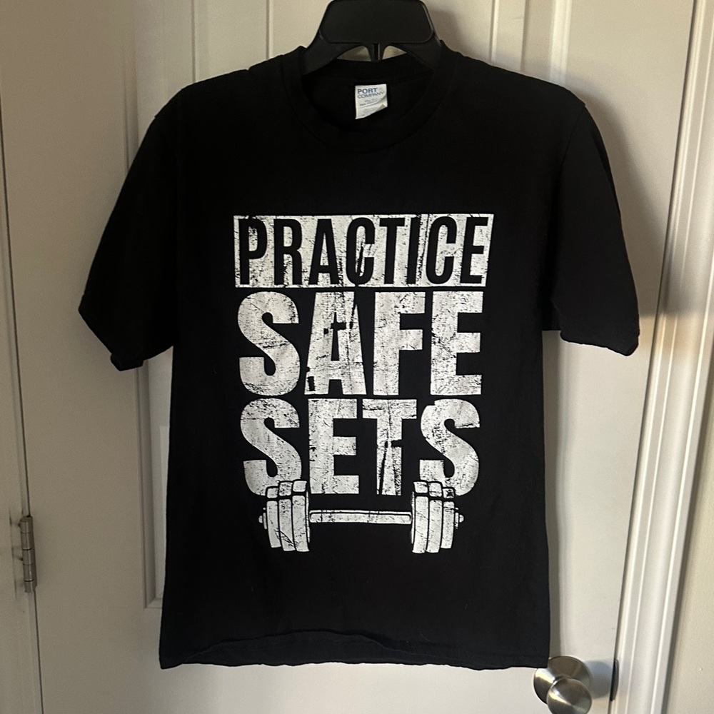 Black Graphic T-Shirt with White Print